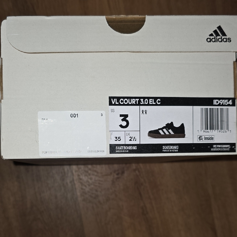 Adidas VL Court 3.0 EL C Kids Sneakers Black White Brown